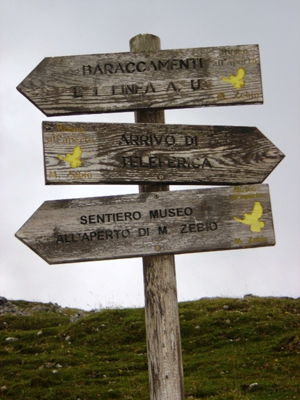 Monte Zebio - tabella percorso