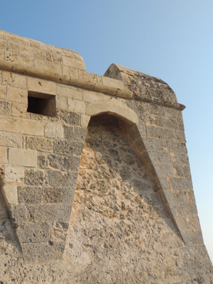 Un sunto delle difese della torre: Merlatura, Archibugiera e Caditoia